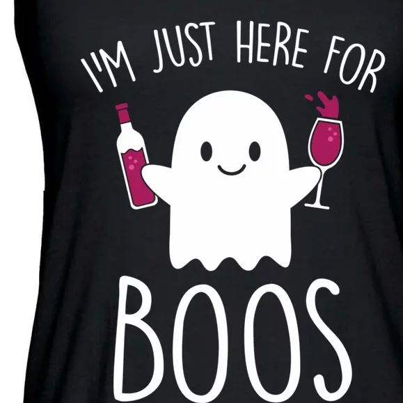 IM Just Here For Boos Funny Halloween Drinking Ladies Essential Flowy Tank