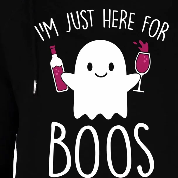 IM Just Here For Boos Funny Halloween Drinking Womens Funnel Neck Pullover Hood