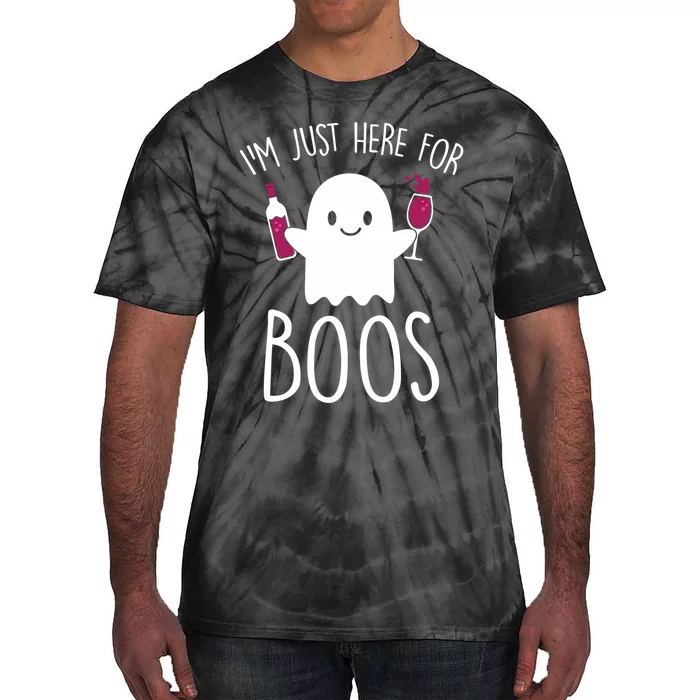 IM Just Here For Boos Funny Halloween Drinking Tie-Dye T-Shirt