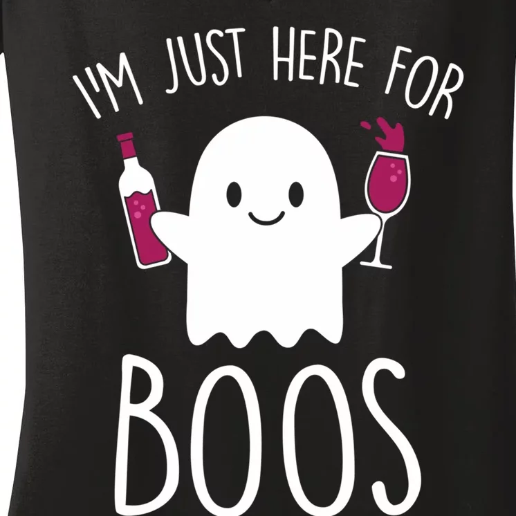 IM Just Here For Boos Funny Halloween Drinking Women's V-Neck T-Shirt