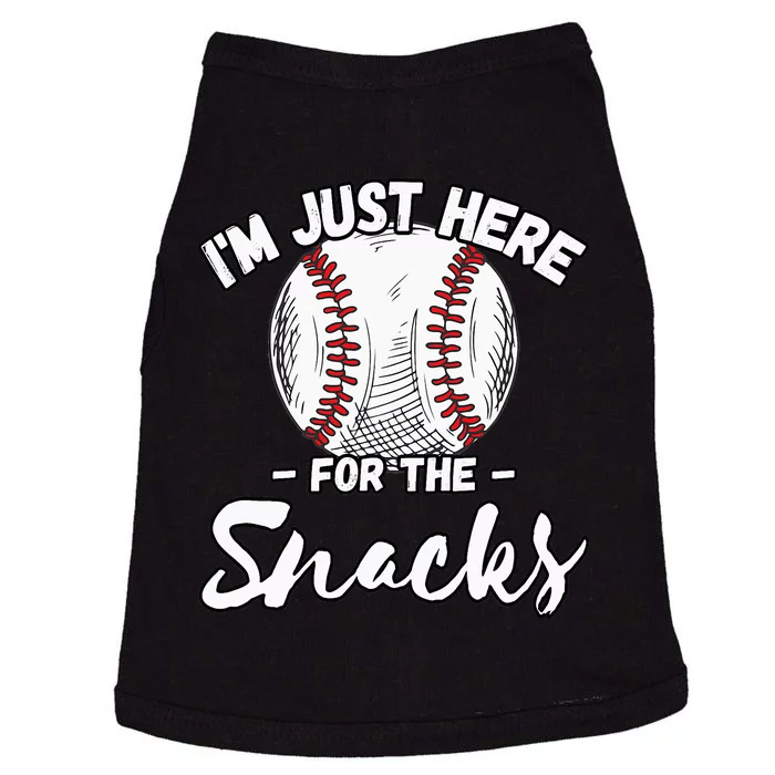 I'm Just Here For The Snacks Funny Fantasy Baseball League Doggie Tank