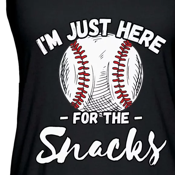 I'm Just Here For The Snacks Funny Fantasy Baseball League Ladies Essential Flowy Tank