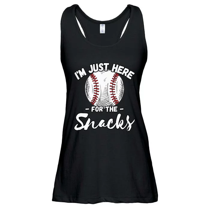 I'm Just Here For The Snacks Funny Fantasy Baseball League Ladies Essential Flowy Tank