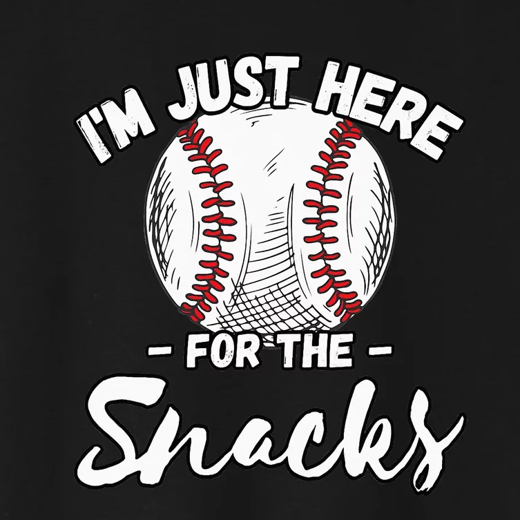 I'm Just Here For The Snacks Funny Baseball League Women's Crop Top Tee