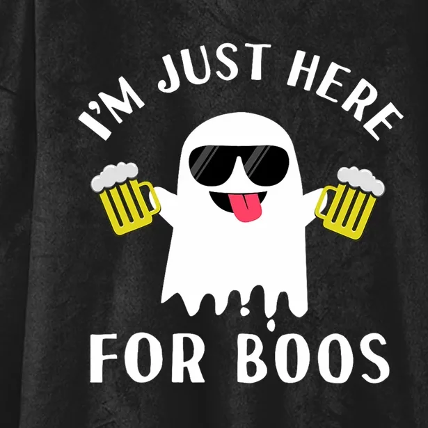 IM Just Here For Boos Funny Beer Halloween Hooded Wearable Blanket