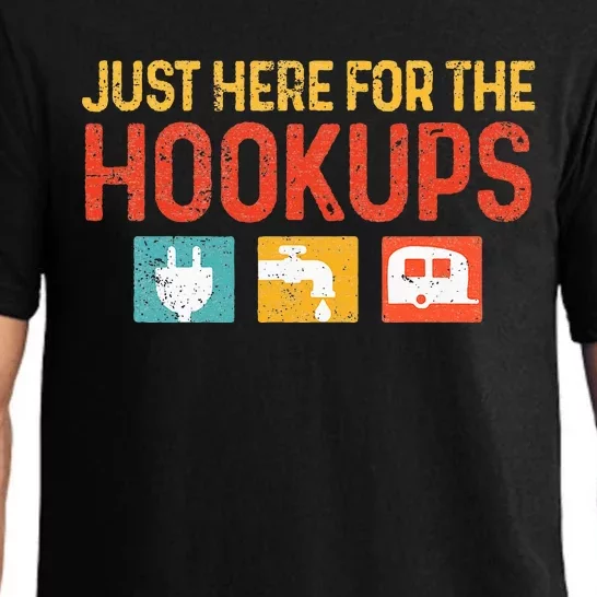 I'm Just Here For The Hookups Funny Camp RV Camper Camping Pajama Set