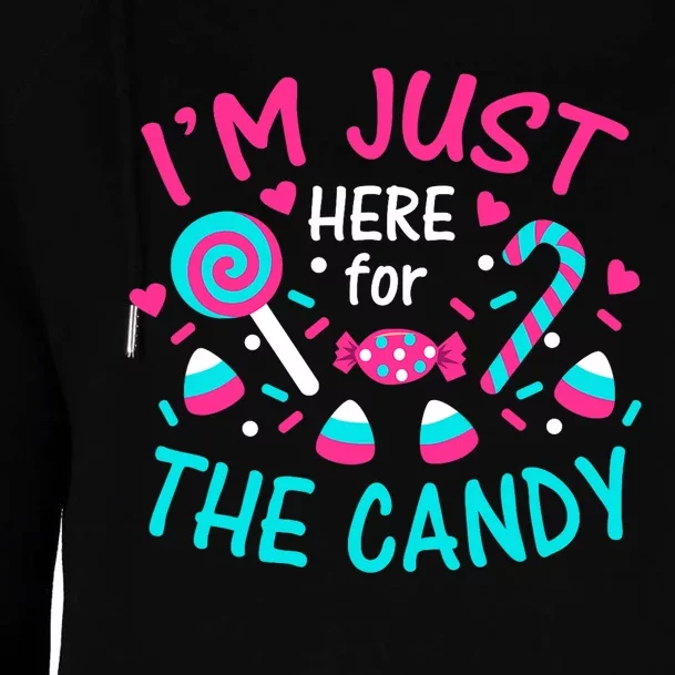 IM Just Here For The Candy Halloween Womens Funnel Neck Pullover Hood