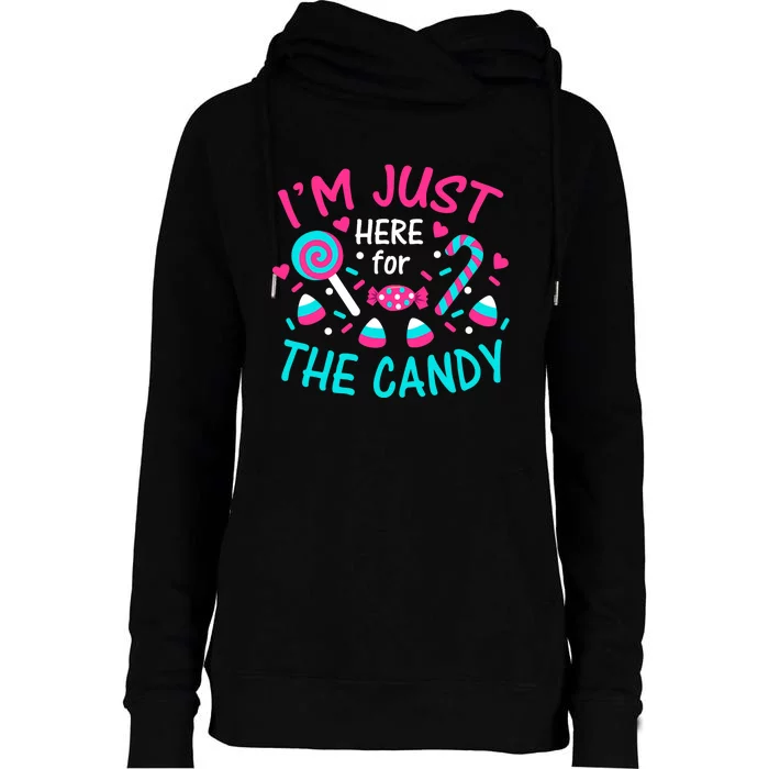 IM Just Here For The Candy Halloween Womens Funnel Neck Pullover Hood