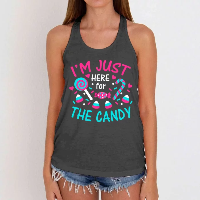 IM Just Here For The Candy Halloween Women's Knotted Racerback Tank