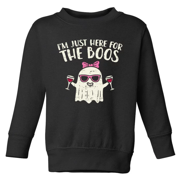 Im Just Here For The Boos Funny Halloween Costume For Women Toddler Sweatshirt