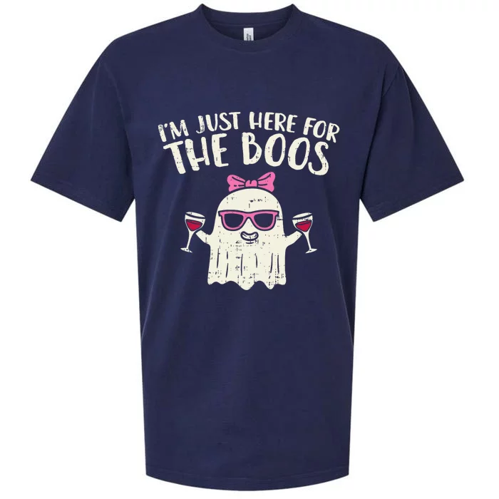 Im Just Here For The Boos Funny Halloween Costume For Women Sueded Cloud Jersey T-Shirt