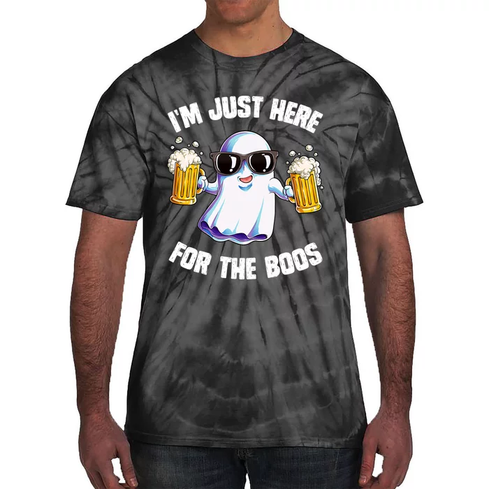 IM Just Here For The Boos Funny Halloween Ghost Tie-Dye T-Shirt