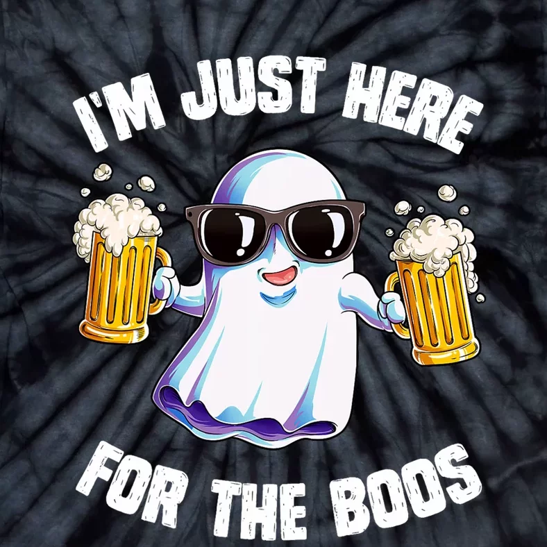 IM Just Here For The Boos Funny Halloween Ghost Tie-Dye T-Shirt