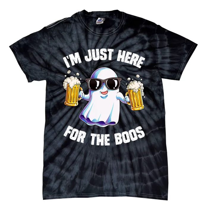 IM Just Here For The Boos Funny Halloween Ghost Tie-Dye T-Shirt