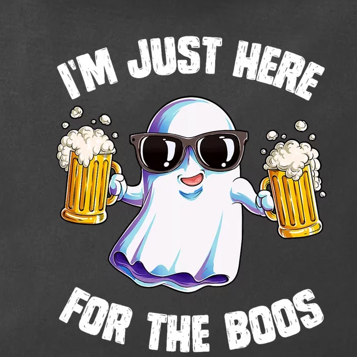 IM Just Here For The Boos Funny Halloween Ghost Zip Tote Bag