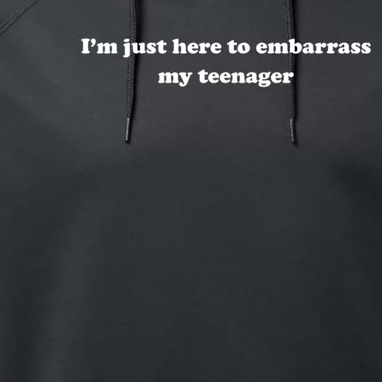 Im Just Here To Embarrass My Teenager Funny Saying Humor Performance Fleece Hoodie