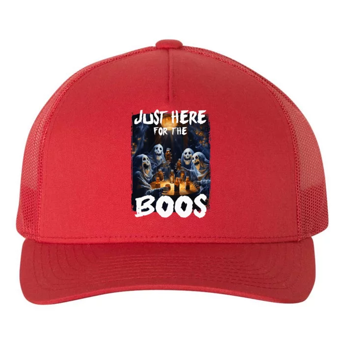 IM Just Here For The Boos Ghost Funny Women Halloween Yupoong Adult 5-Panel Trucker Hat