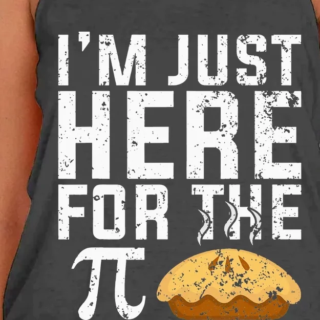 Im Just Here For The Pie Math funny teacher Women's Knotted Racerback Tank