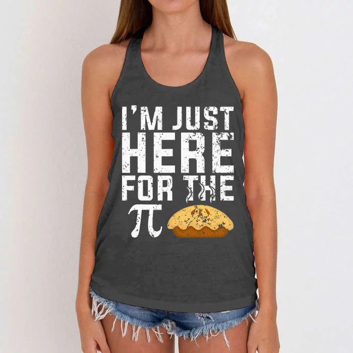 Im Just Here For The Pie Math funny teacher Women's Knotted Racerback Tank