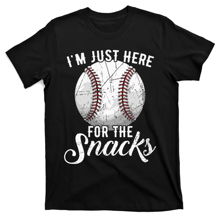 Im Just Here For The Snacks Funny Fantasy Baseball League T-Shirt