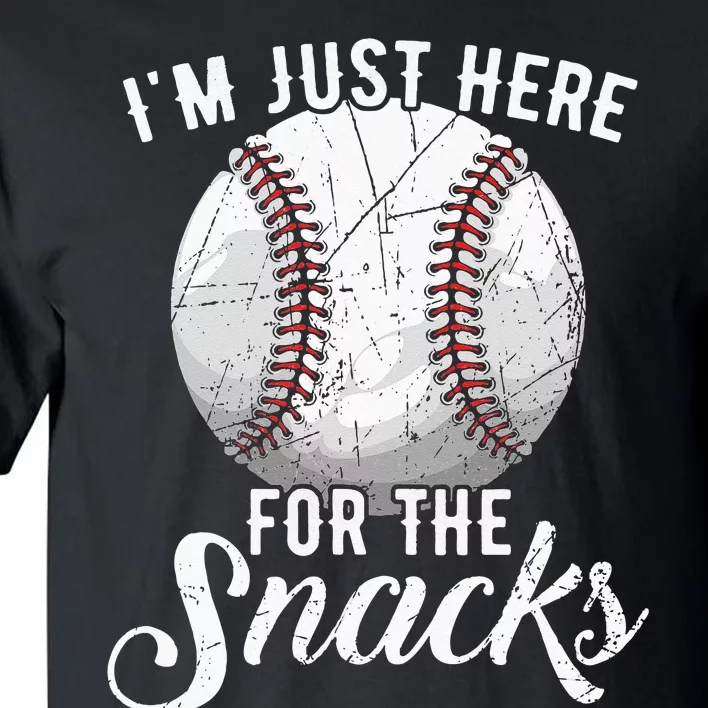 Im Just Here For The Snacks Funny Fantasy Baseball League Tall T-Shirt