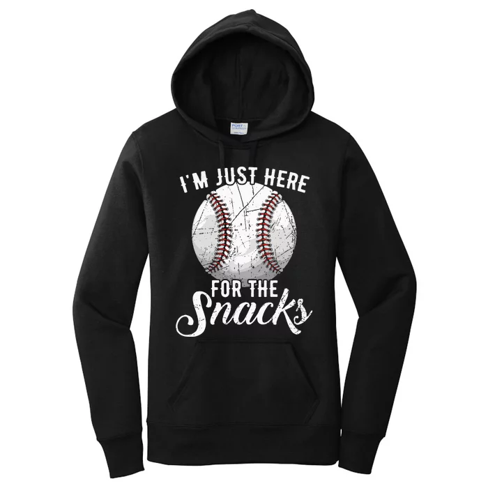 Im Just Here For The Snacks Funny Fantasy Baseball League Women's Pullover Hoodie