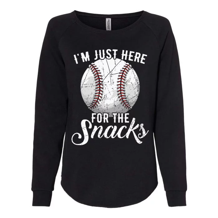 Im Just Here For The Snacks Funny Fantasy Baseball League Womens California Wash Sweatshirt