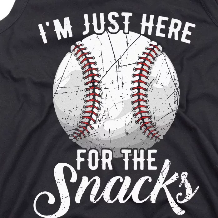 Im Just Here For The Snacks Funny Fantasy Baseball League Tank Top