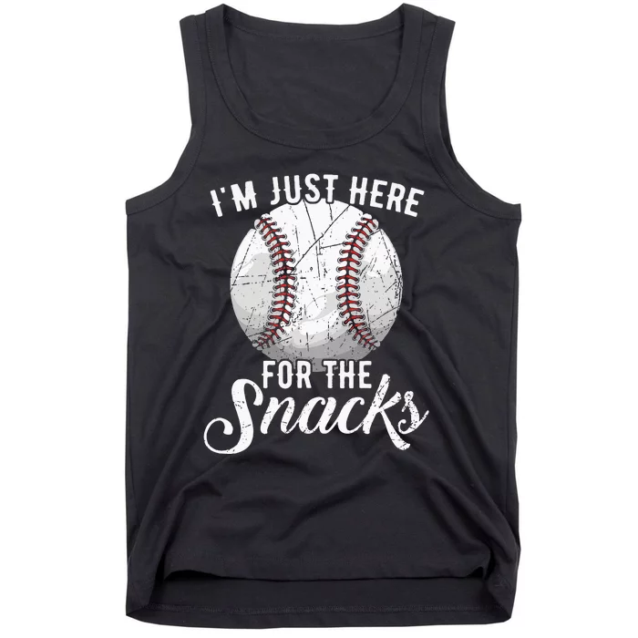 Im Just Here For The Snacks Funny Fantasy Baseball League Tank Top