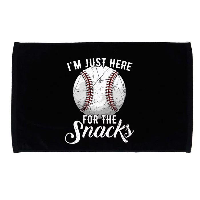 Im Just Here For The Snacks Funny Fantasy Baseball League Microfiber Hand Towel