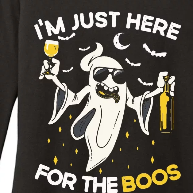 Im Just Here For The Boos Funny Halloween Beer Lovers Drink Womens CVC Long Sleeve Shirt