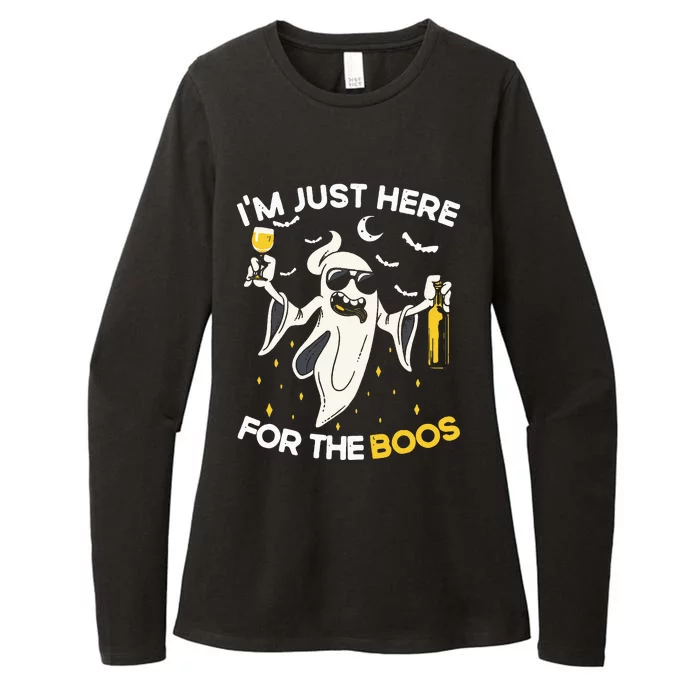 Im Just Here For The Boos Funny Halloween Beer Lovers Drink Womens CVC Long Sleeve Shirt