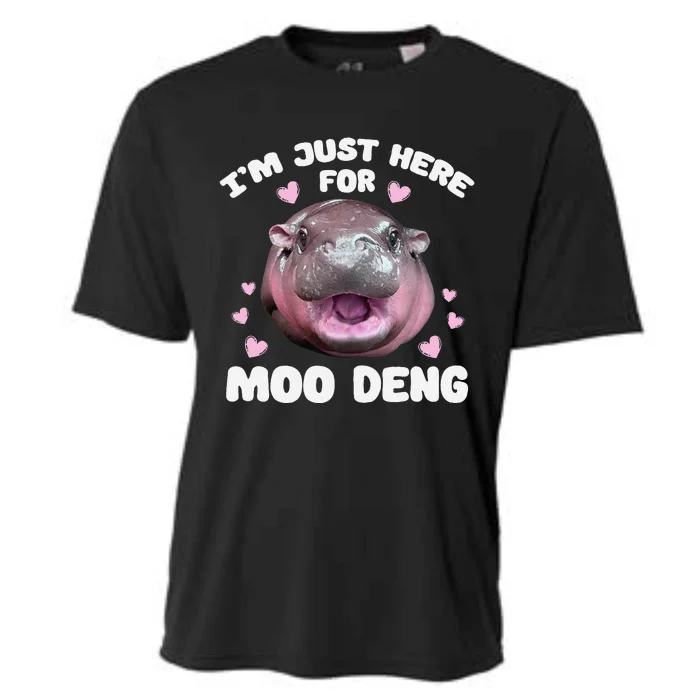 IM Just Here For Moo Deng Cute Baby Hippo Bouncy Souvenir Cooling Performance Crew T-Shirt