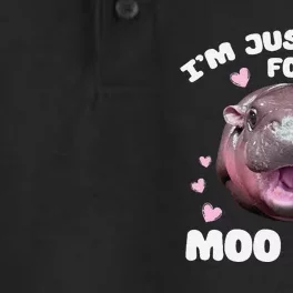 IM Just Here For Moo Deng Cute Baby Hippo Bouncy Souvenir Dry Zone Grid Performance Polo