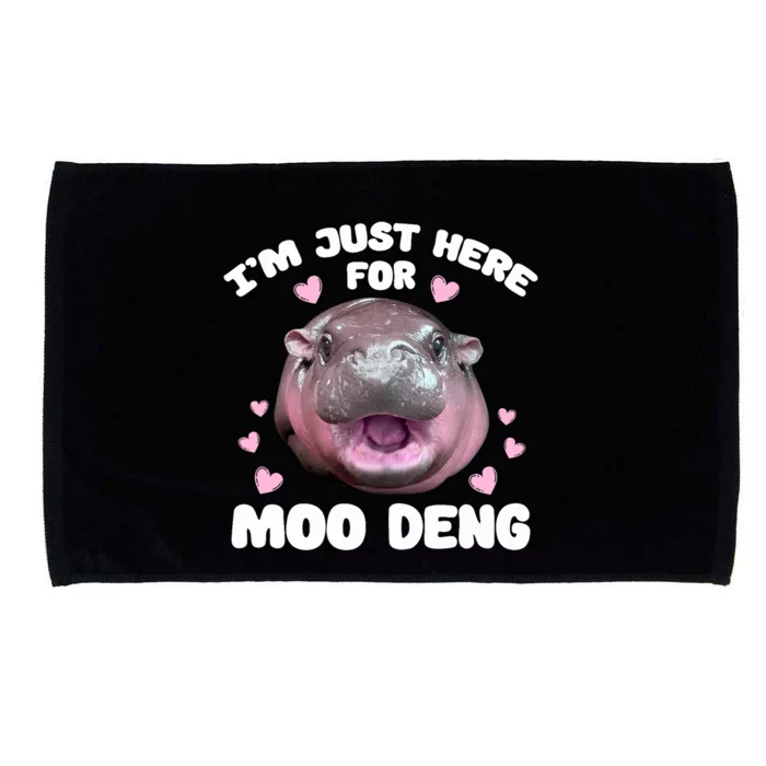 IM Just Here For Moo Deng Cute Baby Hippo Bouncy Souvenir Microfiber Hand Towel