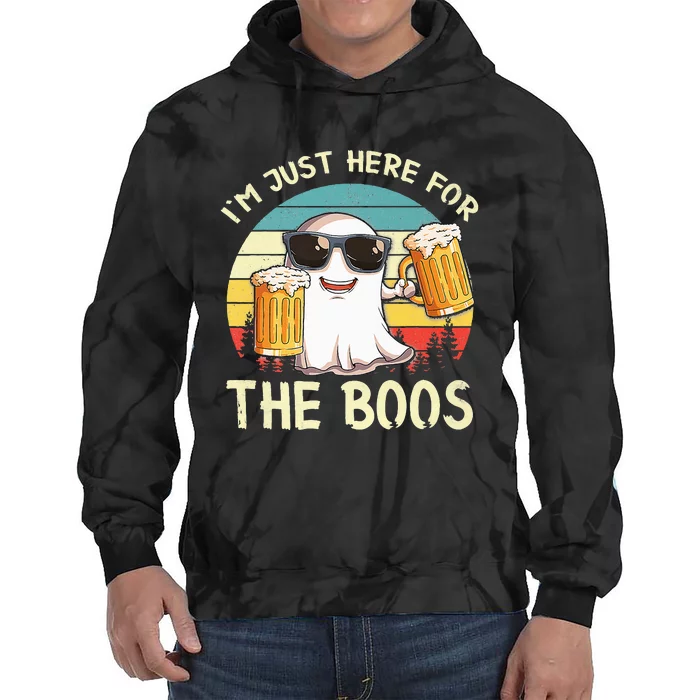 I'm Just Here For The Boos Halloween Beer Lovers Tie Dye Hoodie