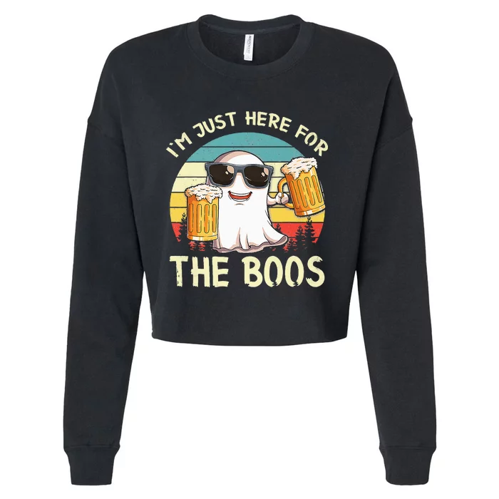 I'm Just Here For The Boos Halloween Beer Lovers Cropped Pullover Crew