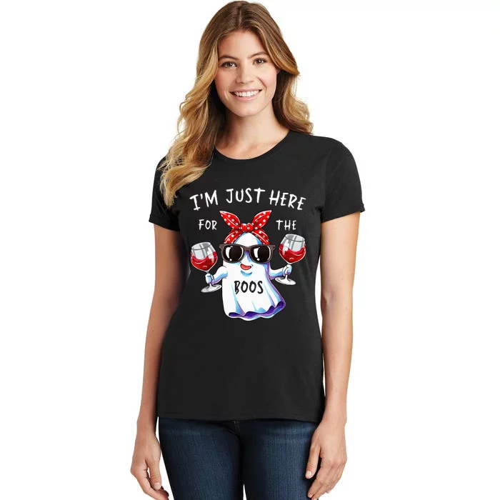 Im Just Here For The Boos Ghost Halloween Funny Novelty Women's T-Shirt