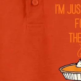 Im Just Here For The Pie Funny Gift Funny Thanksgiving Food Joke Funny Gift Dry Zone Grid Performance Polo