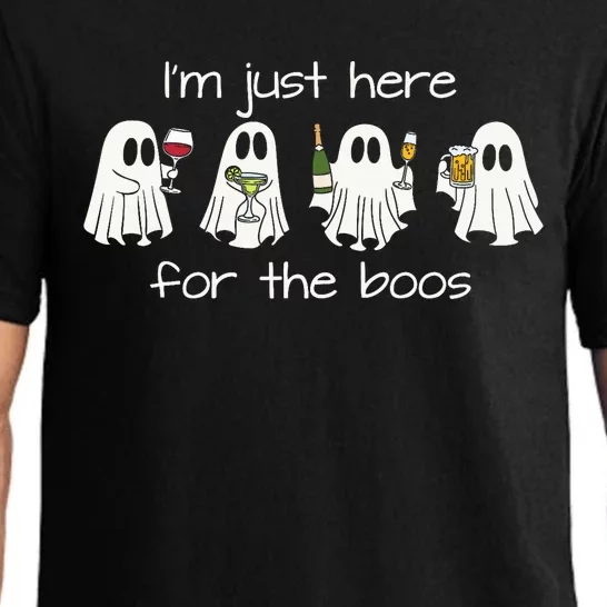 IM Just Here For The Boos Funny Halloween Ghost Pajama Set