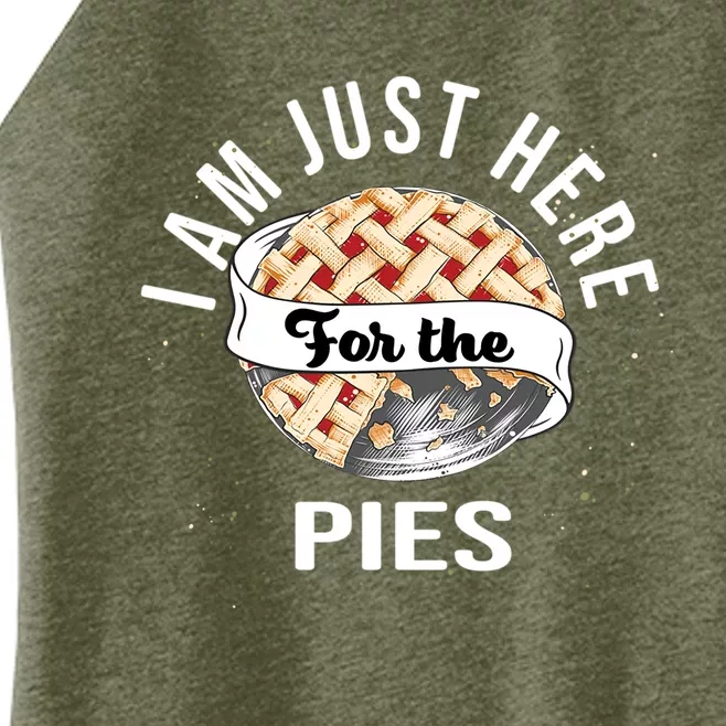 Im Just Here For The Pie Funny Thanksgiving Gift Women’s Perfect Tri Rocker Tank