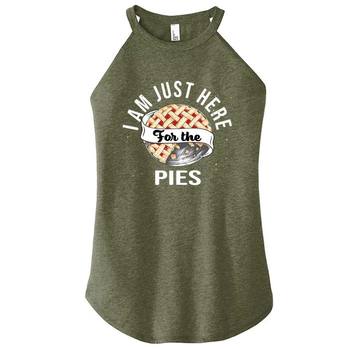 Im Just Here For The Pie Funny Thanksgiving Gift Women’s Perfect Tri Rocker Tank