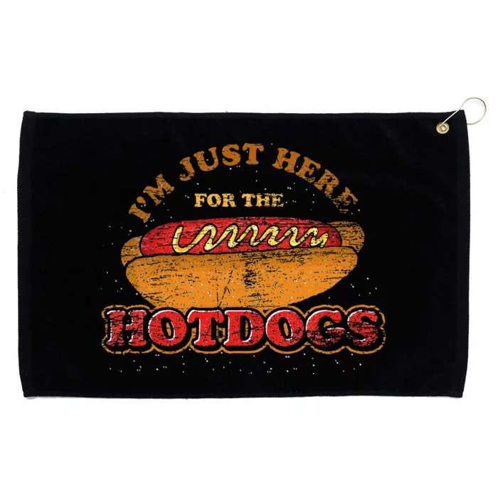 Im Just Here For The Hot Dogs Funny Foodie Weiner Hot Dog Grommeted Golf Towel