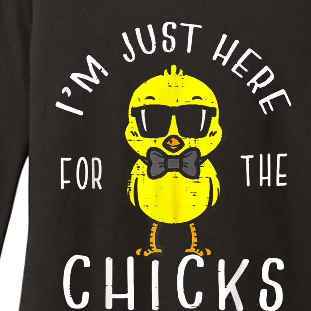 Im Just Here For The Chicks Cute Funny Easter Day Womens CVC Long Sleeve Shirt