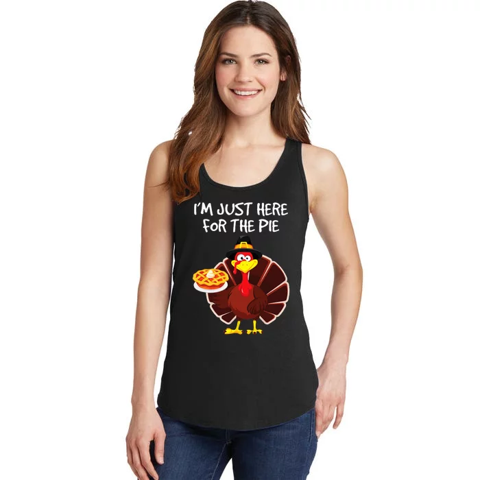 I'm Just Here for the Pie Turkey Pumpkin Pie Thanksgiving Ladies Essential Tank