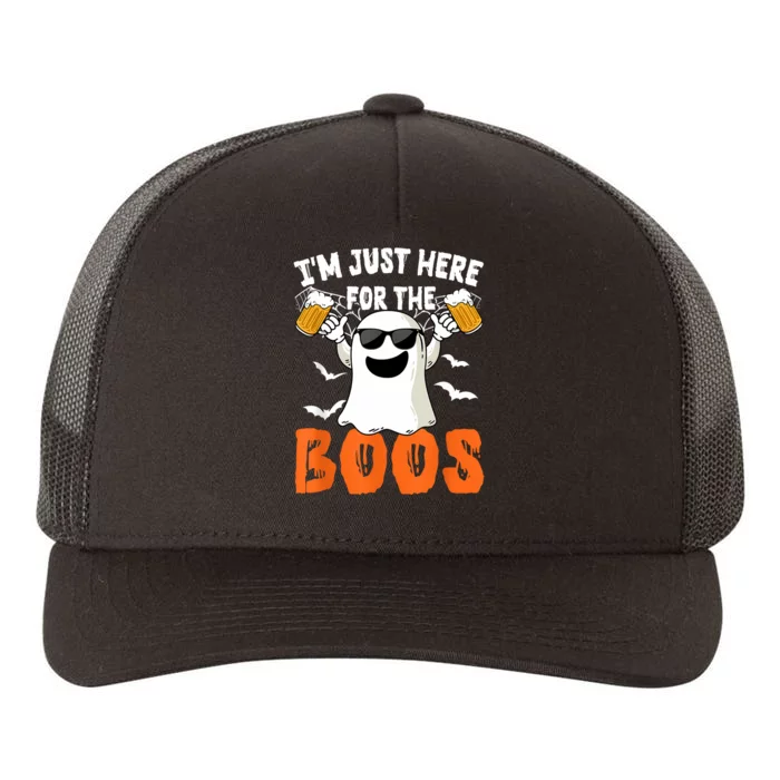 IM Just Here For The Boos Cute Ghost Halloween Costume Yupoong Adult 5-Panel Trucker Hat