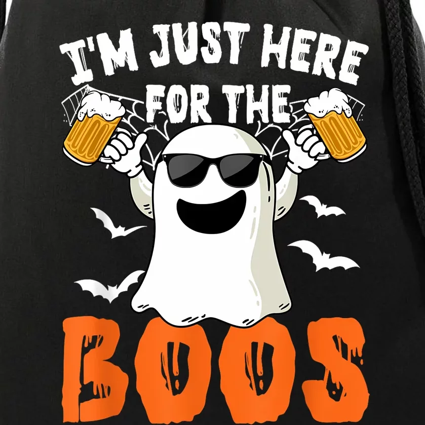 IM Just Here For The Boos Cute Ghost Halloween Costume Drawstring Bag