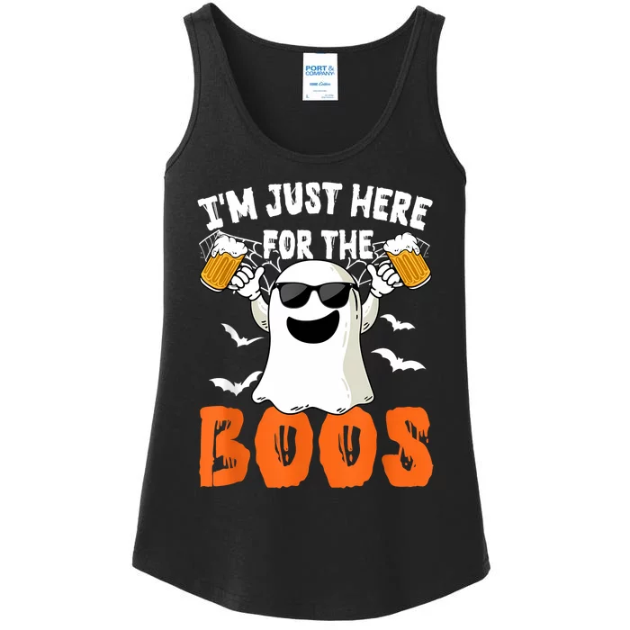 IM Just Here For The Boos Cute Ghost Halloween Costume Ladies Essential Tank