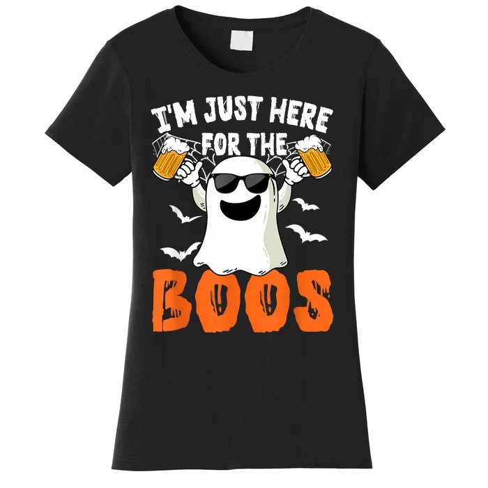 IM Just Here For The Boos Cute Ghost Halloween Costume Women's T-Shirt