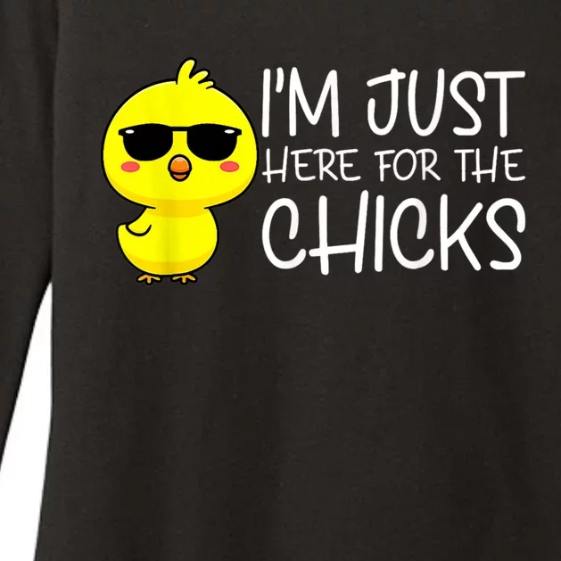 Im Just Here For The Chicks Cute Funny Easter Day Womens CVC Long Sleeve Shirt